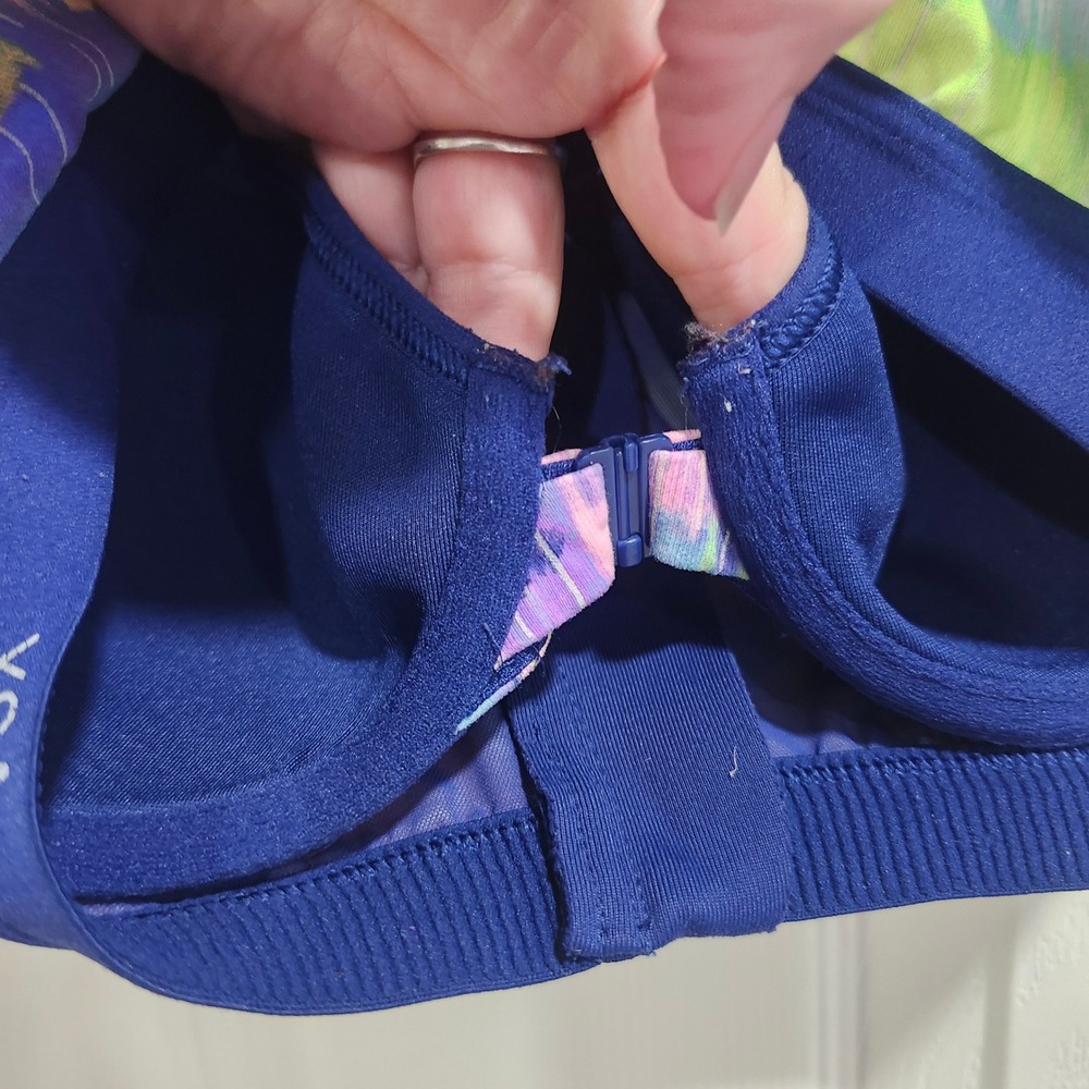 Victoria's Secret VSX Sport Front Zip Underwire Sports Bra 34B Blue Multi Color - Picture 5 of 7